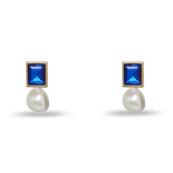 AEGEAN BLUE PEARL DROP EARRINGS