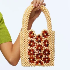 AMBER DAISY BEADED MINI BAG