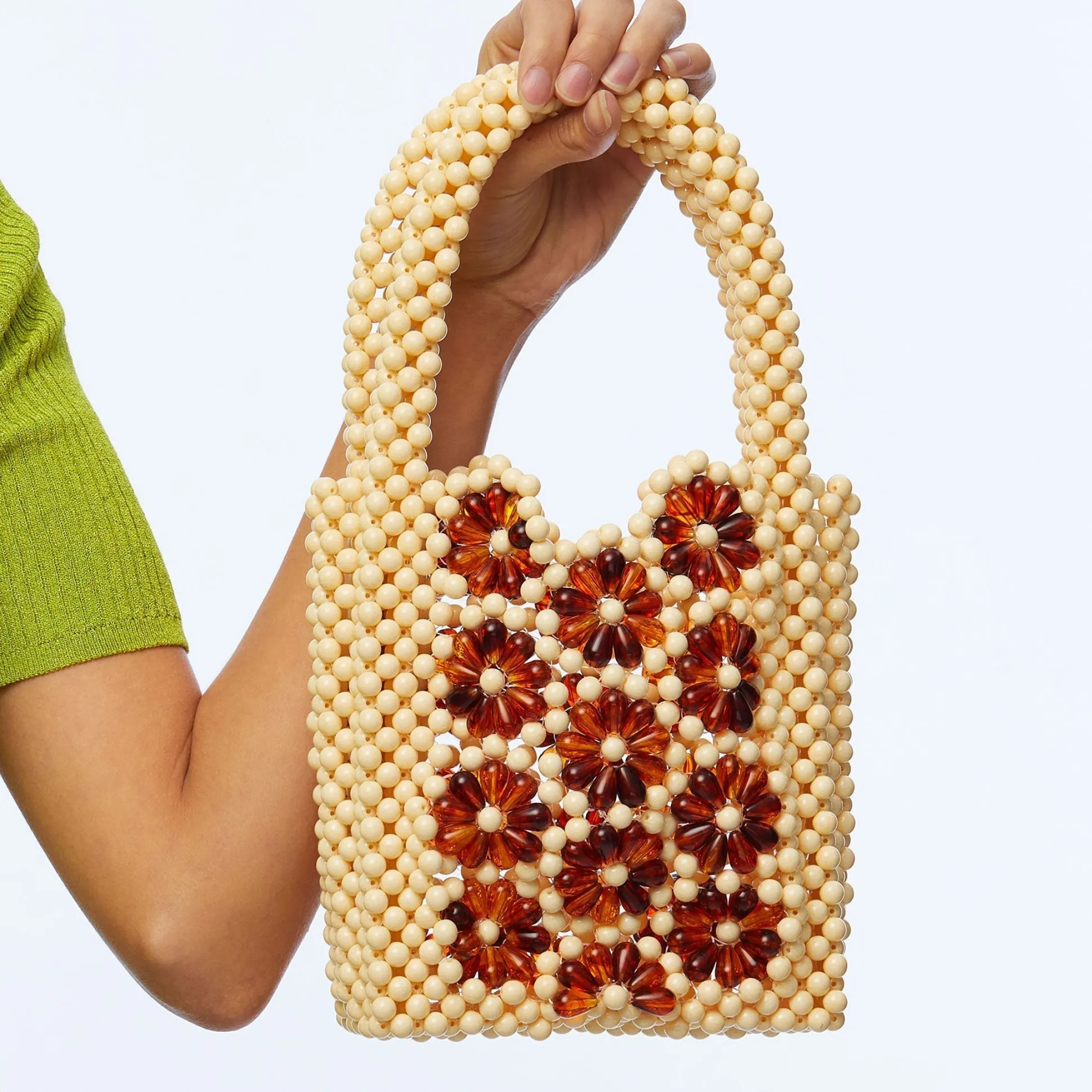 AMBER DAISY BEADED MINI BAG