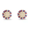 AMERICANA RED WHITE & BLUE BUTTON EARRINGS