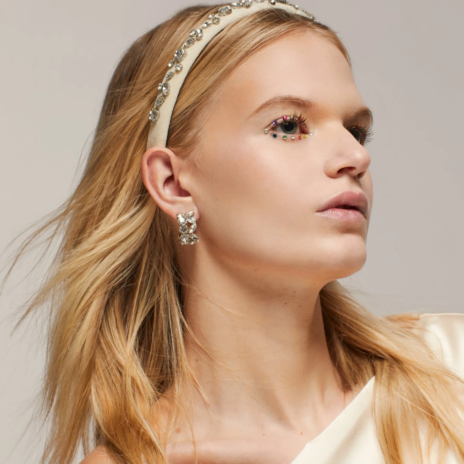 APRIL DIAMOND MIXED CRYSTAL VELVET GIGI HEADBAND