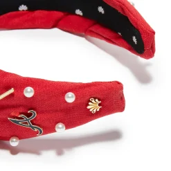ATLANTA BRAVES LELE SADOUGHI / MLB RED EMBELLISHED KNOTTED HEADBAND