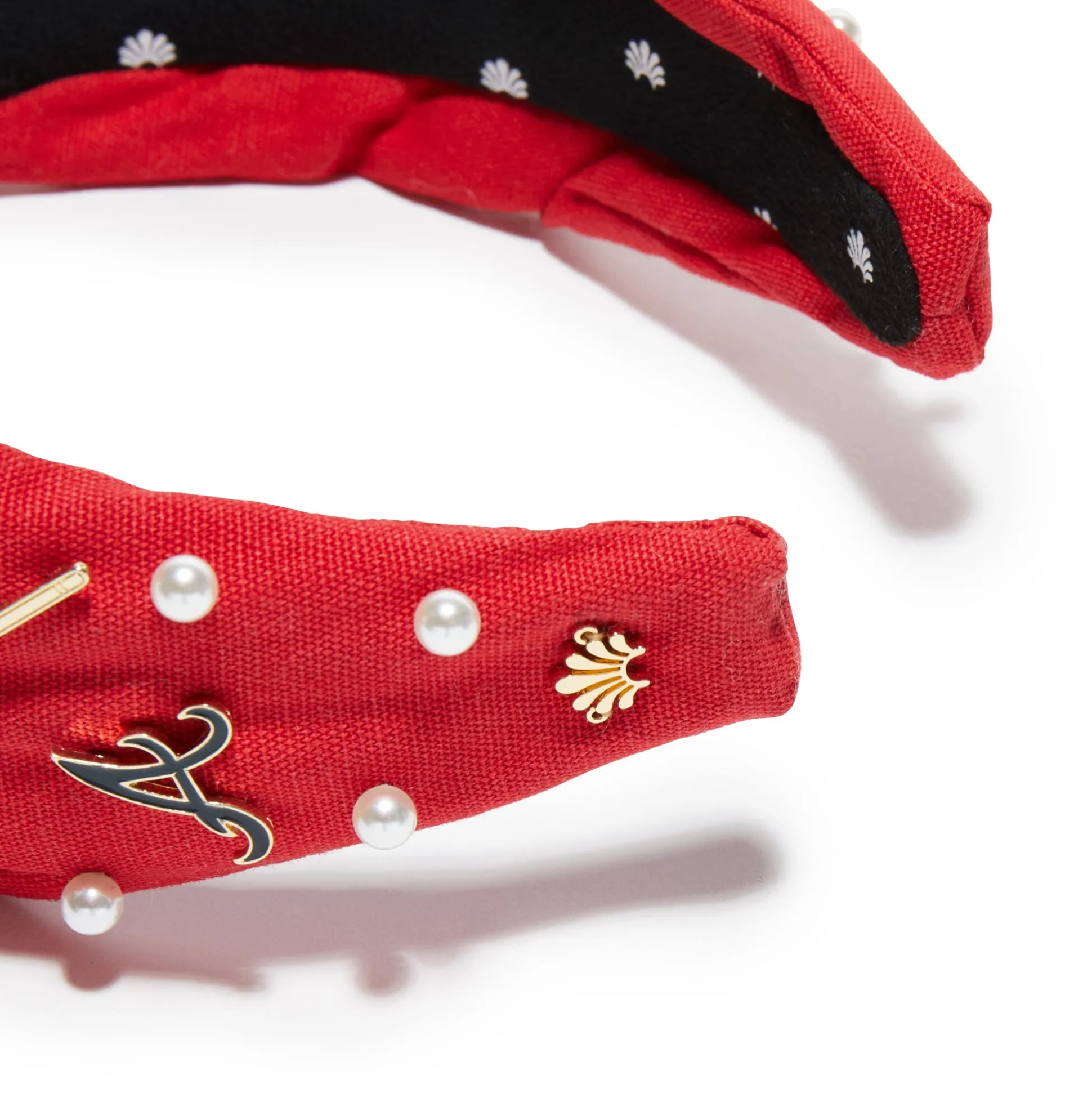 ATLANTA BRAVES LELE SADOUGHI / MLB RED EMBELLISHED KNOTTED HEADBAND
