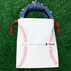 ATLANTA BRAVES LELE SADOUGHI / MLB RED EMBELLISHED KNOTTED HEADBAND
