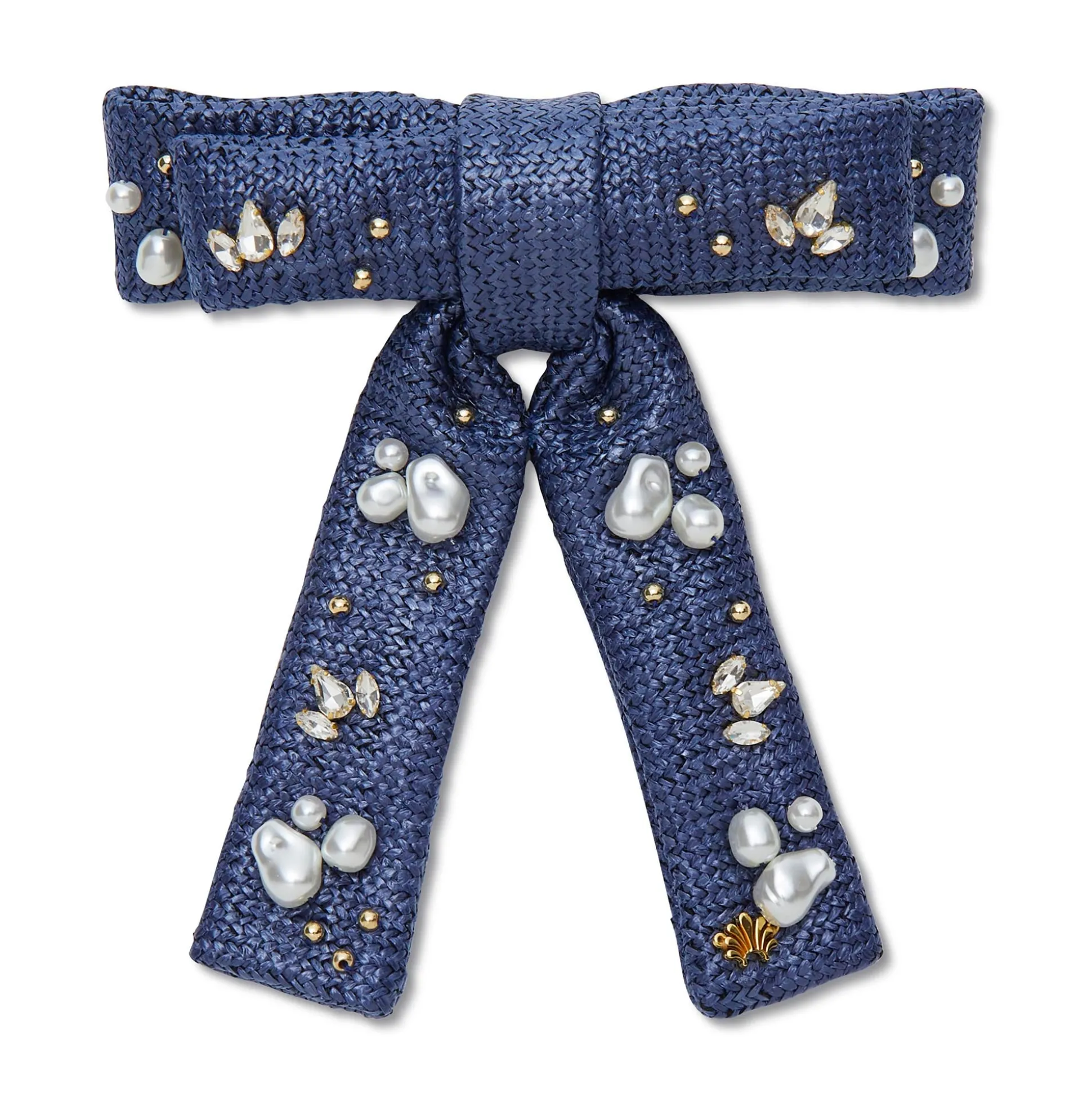 AZURE ANTOINETTE OASIS EMBELLISHED BOW BARRETTE