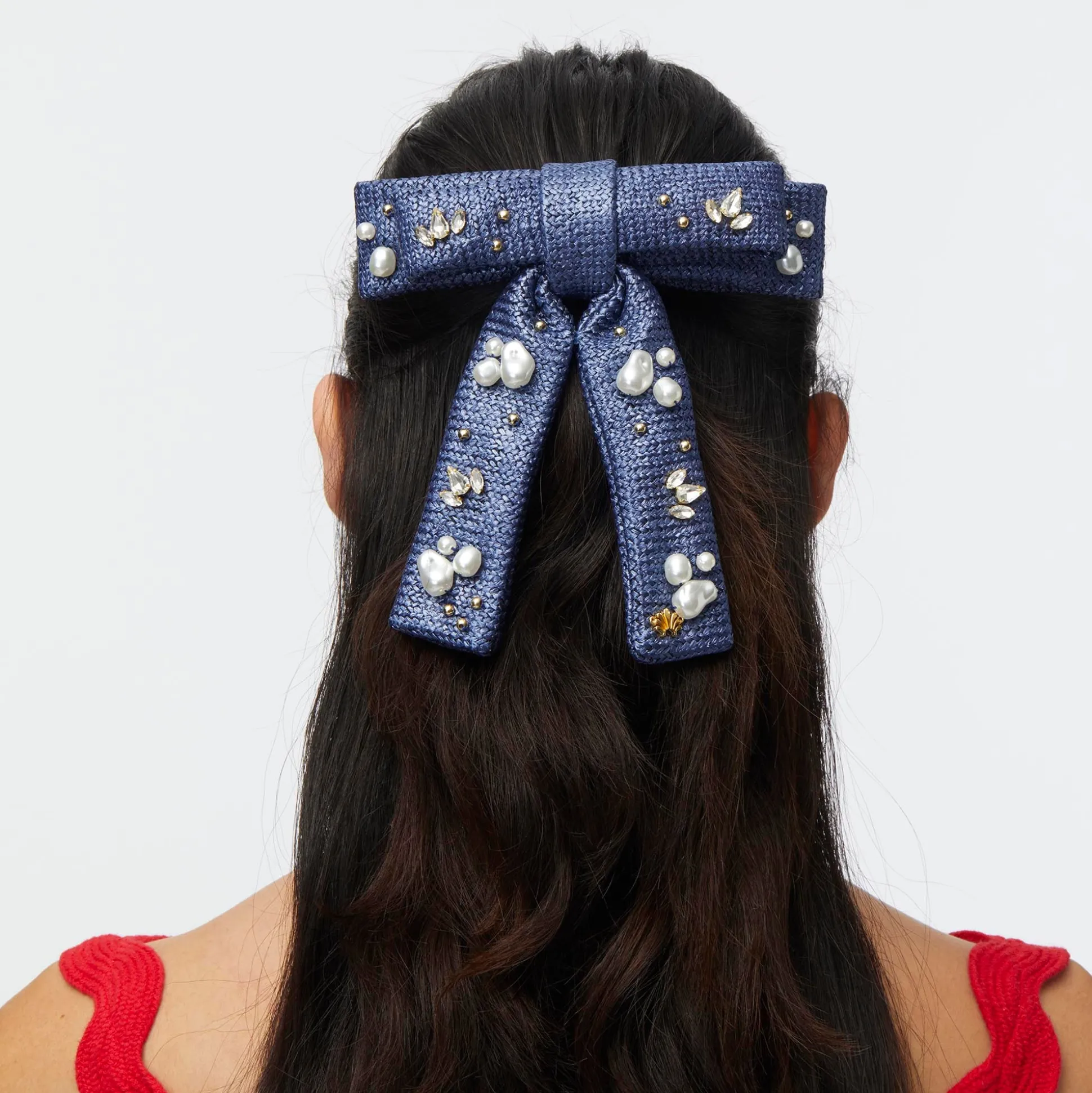 AZURE ANTOINETTE OASIS EMBELLISHED BOW BARRETTE