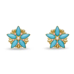 AZURE ASTRA BUTTON EARRINGS