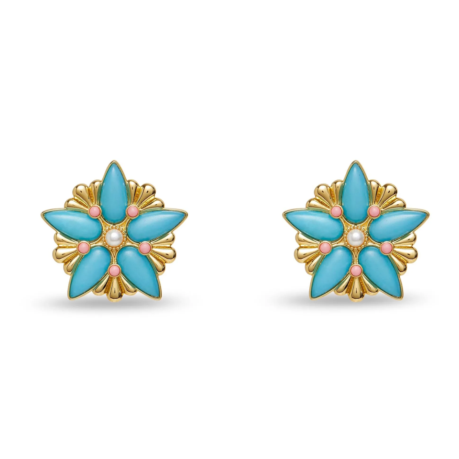 AZURE ASTRA BUTTON EARRINGS