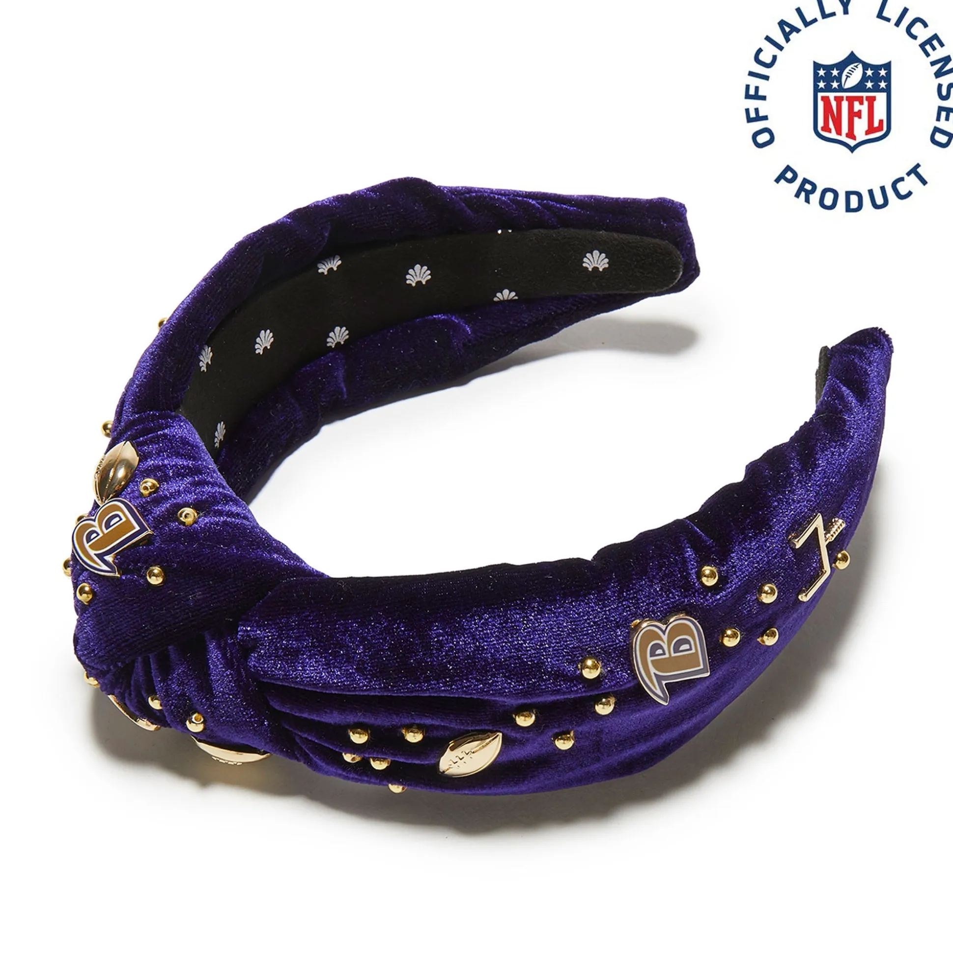 BALTIMORE RAVENS LELE SADOUGHI X NFL PURPLE EMBELLISHED KNOTTED HEADBAND