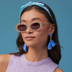 BASKETWEAVE OCEANSIDE OVAL SUNGLASSES