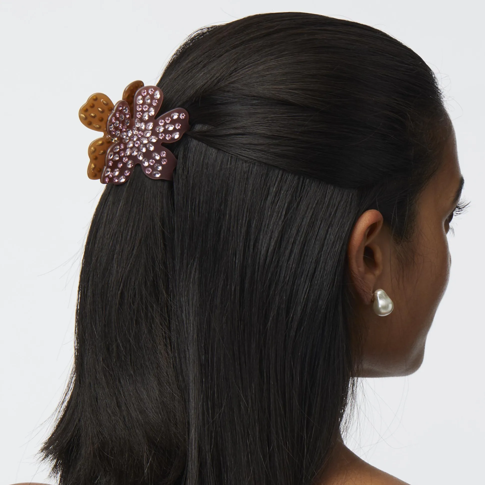 BISQUE ROSE LILY CLAW CLIP