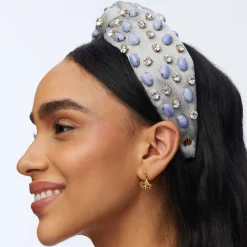 BLUE LACE AGATE WOVEN JEWELED GRETA HEADBAND
