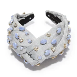 BLUE LACE AGATE WOVEN JEWELED GRETA HEADBAND
