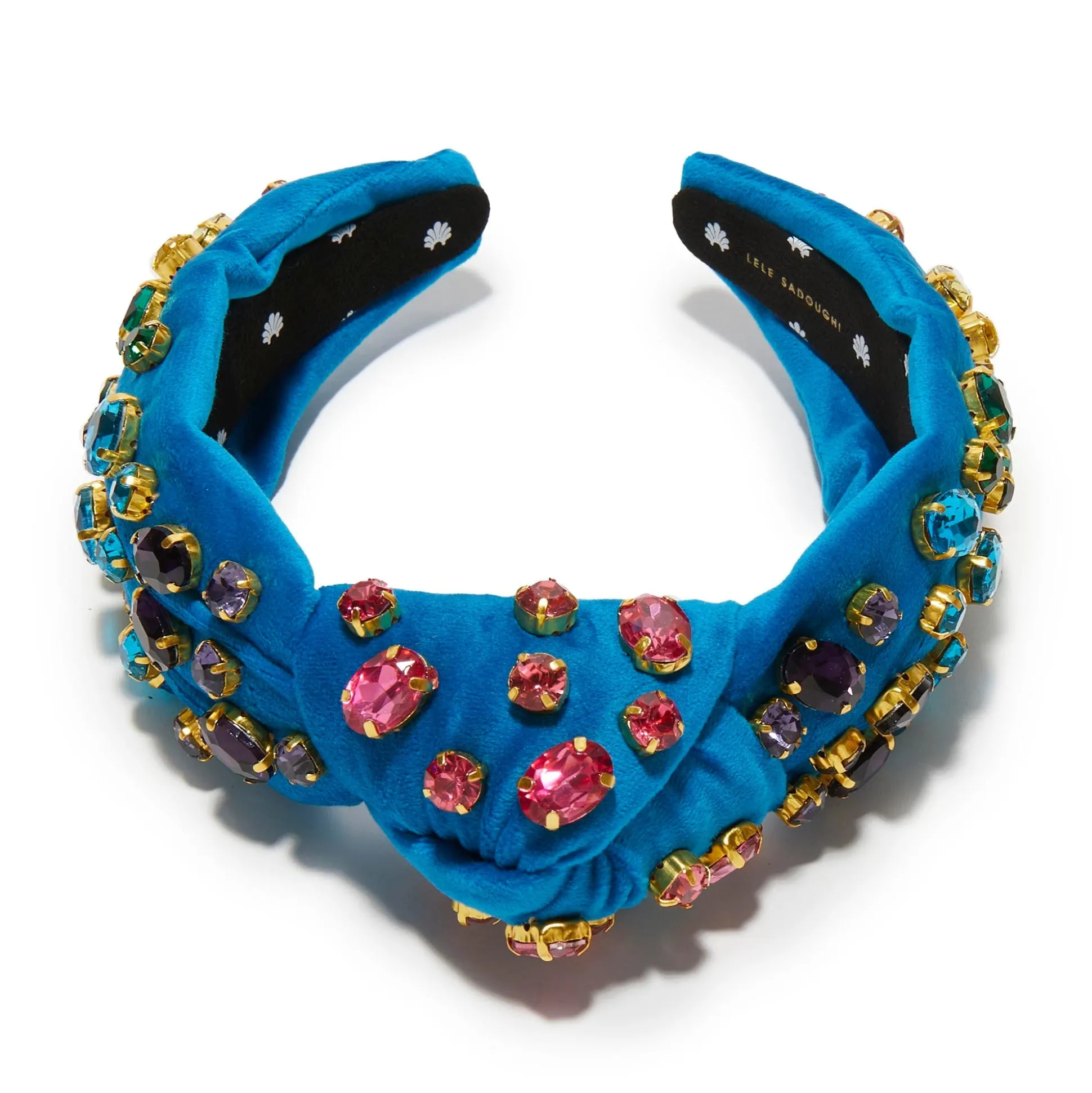 BLUE RAINBOW EXCLUSIVE KNOTTED OVAL CRYSTAL HEADBAND