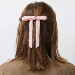 BLUSH BARDOT BOW BARRETTE