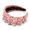 BLUSH MELON BRIGITTE PAILLETTE FLORAL HEADBAND