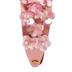 BLUSH MELON BRIGITTE PAILLETTE FLORAL HEADBAND