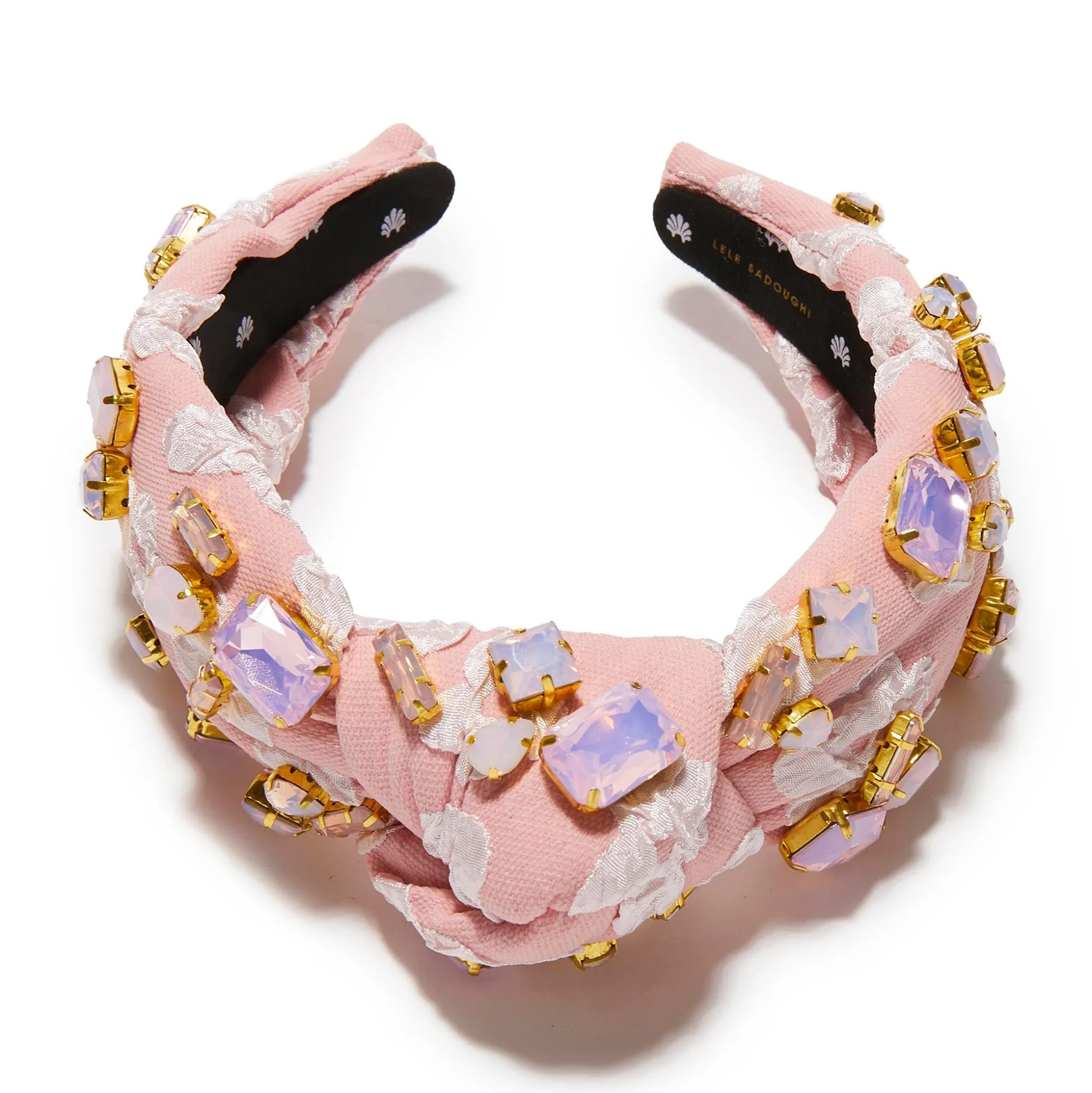 BLUSH MELON CANDY CRYSTAL KNOTTED HEADBAND
