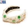 BOSTON CELTICS LELE SADOUGHI / NBA IVORY EMBELLISHED KNOTTED HEADBAND