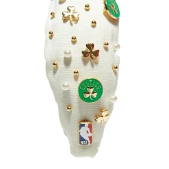 BOSTON CELTICS LELE SADOUGHI / NBA IVORY EMBELLISHED KNOTTED HEADBAND