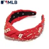 BOSTON RED SOX LELE SADOUGHI / MLB RED EMBELLISHED KNOTTED HEADBAND