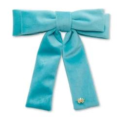 BRIGHT TURQUOISE VELVET ANTOINETTE BOW BARRETTE