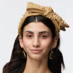 BUTTERSCOTCH PEARL RAFFIA HOLLY HEADBAND