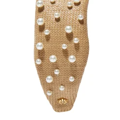 BUTTERSCOTCH PEARL RAFFIA HOLLY HEADBAND