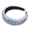 CAPRI BLUE CRYSTAL BROCADE ALICE HEADBAND