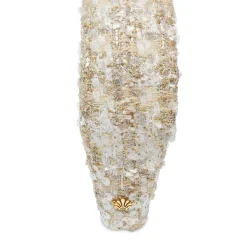 CHAMPAGNE KNOTTED SEQUIN BOUCLE HEADBAND