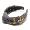 CHARCOAL HERRINGBONE LONDON KNOTTED HEADBAND