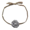 CHARCOAL PAYTON FLOWER RIBBON CHOKER
