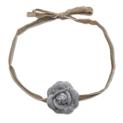 CHARCOAL PAYTON FLOWER RIBBON CHOKER