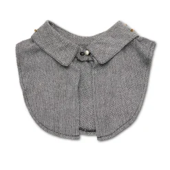 CHARCOAL TWILL PAYTON MIXED CRYSTAL POINTED COLLAR