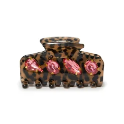 CHEETAH MINI CRYSTAL CLAW CLIP