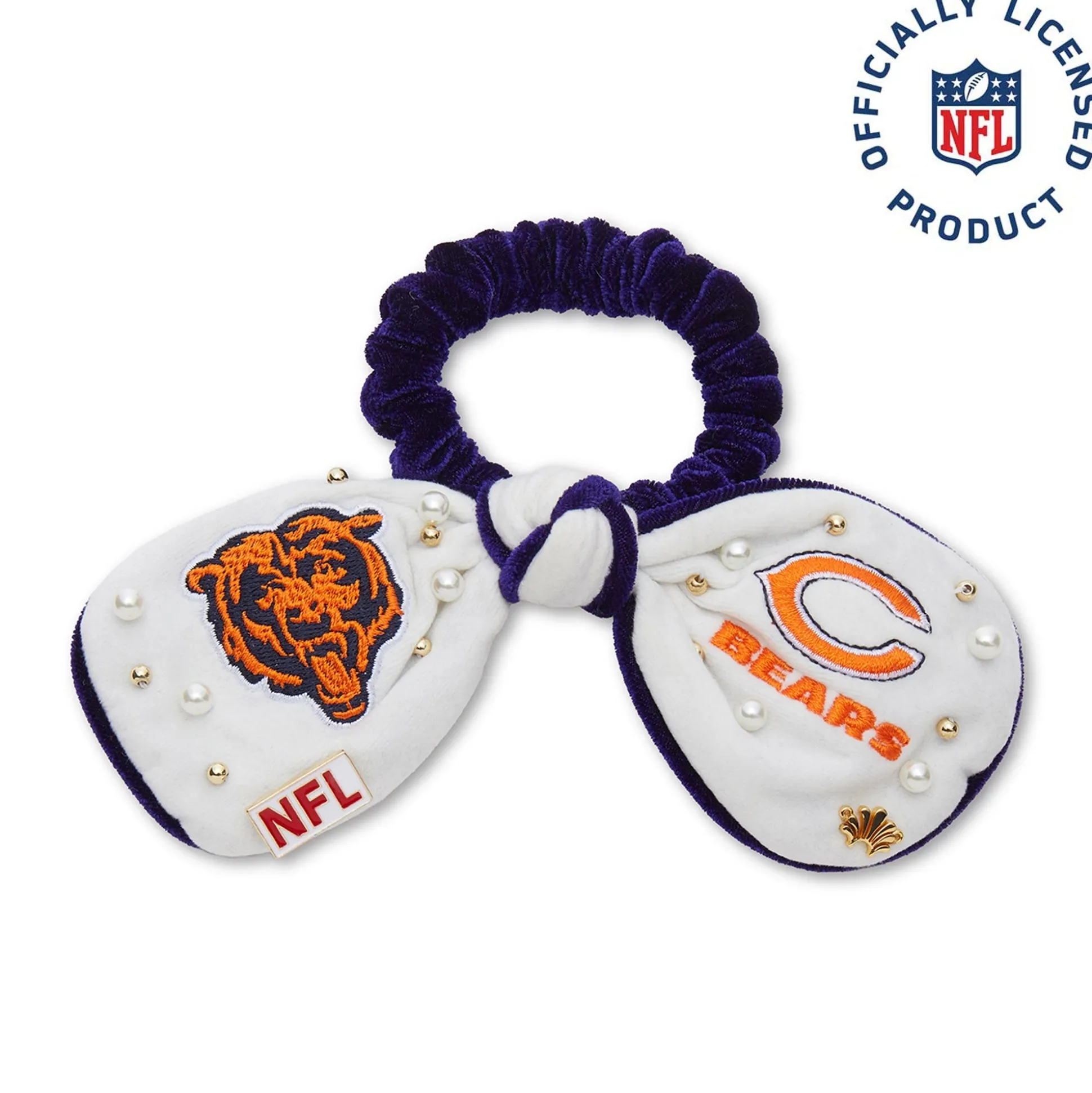 CHICAGO BEARS LELE SADOUGHI X NFL IVORY BOW SCRUNCHIE