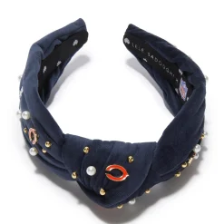 CHICAGO BEARS LELE SADOUGHI X NFL NAVY EMBELLISHED KNOTTED HEADBAND