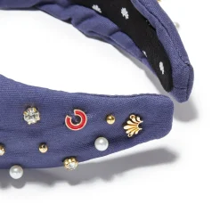CHICAGO CUBS LELE SADOUGHI / MLB NAVY EMBELLISHED KNOTTED HEADBAND