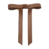 COGNAC BARDOT FAUX LEATHER BOW BARRETTE