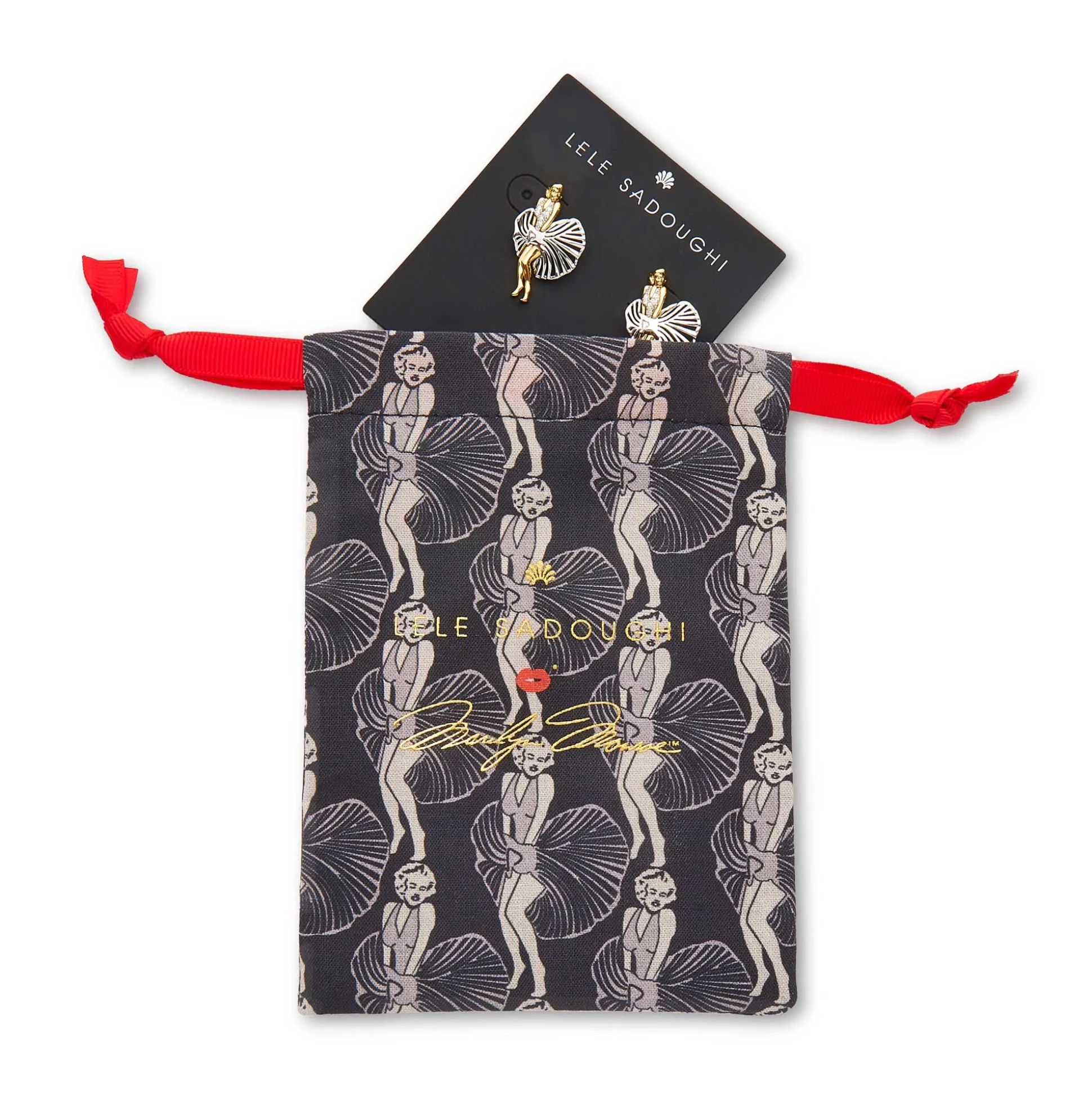 CRYSTAL LELE SADOUGHI X MARILYN MONROE FEATHER EARRINGS