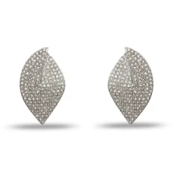 CRYSTAL PAVE DECO FEATHER EARRINGS