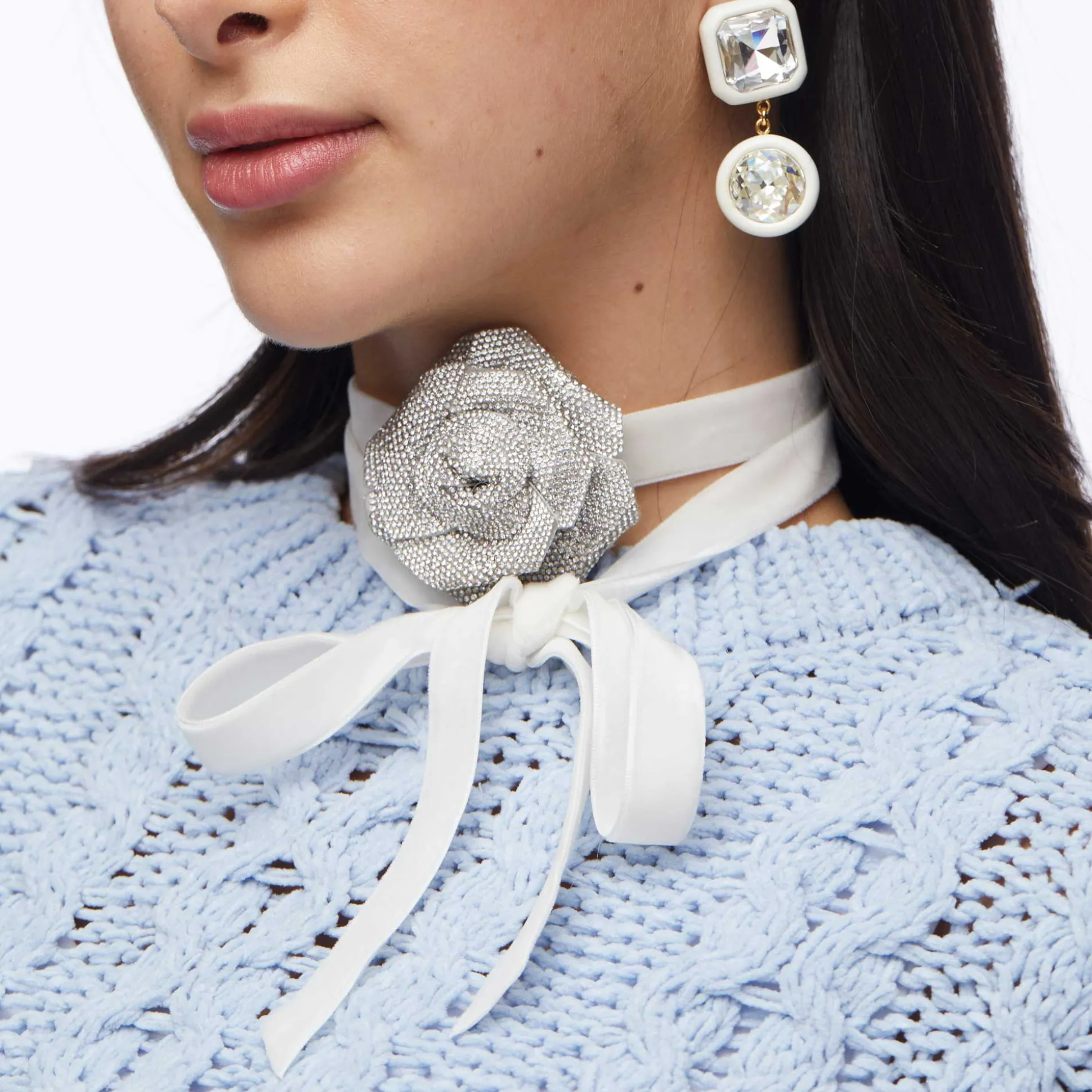 CRYSTAL PAVE ROSE CHOKER