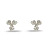 CRYSTAL PAVE TRILLIUM STUD EARRINGS