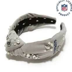 DALLAS COWBOYS LELE SADOUGHI X NFL GREY EMBELLISHED KNOTTED HEADBAND