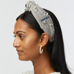 DALLAS COWBOYS LELE SADOUGHI X NFL GREY EMBELLISHED KNOTTED HEADBAND