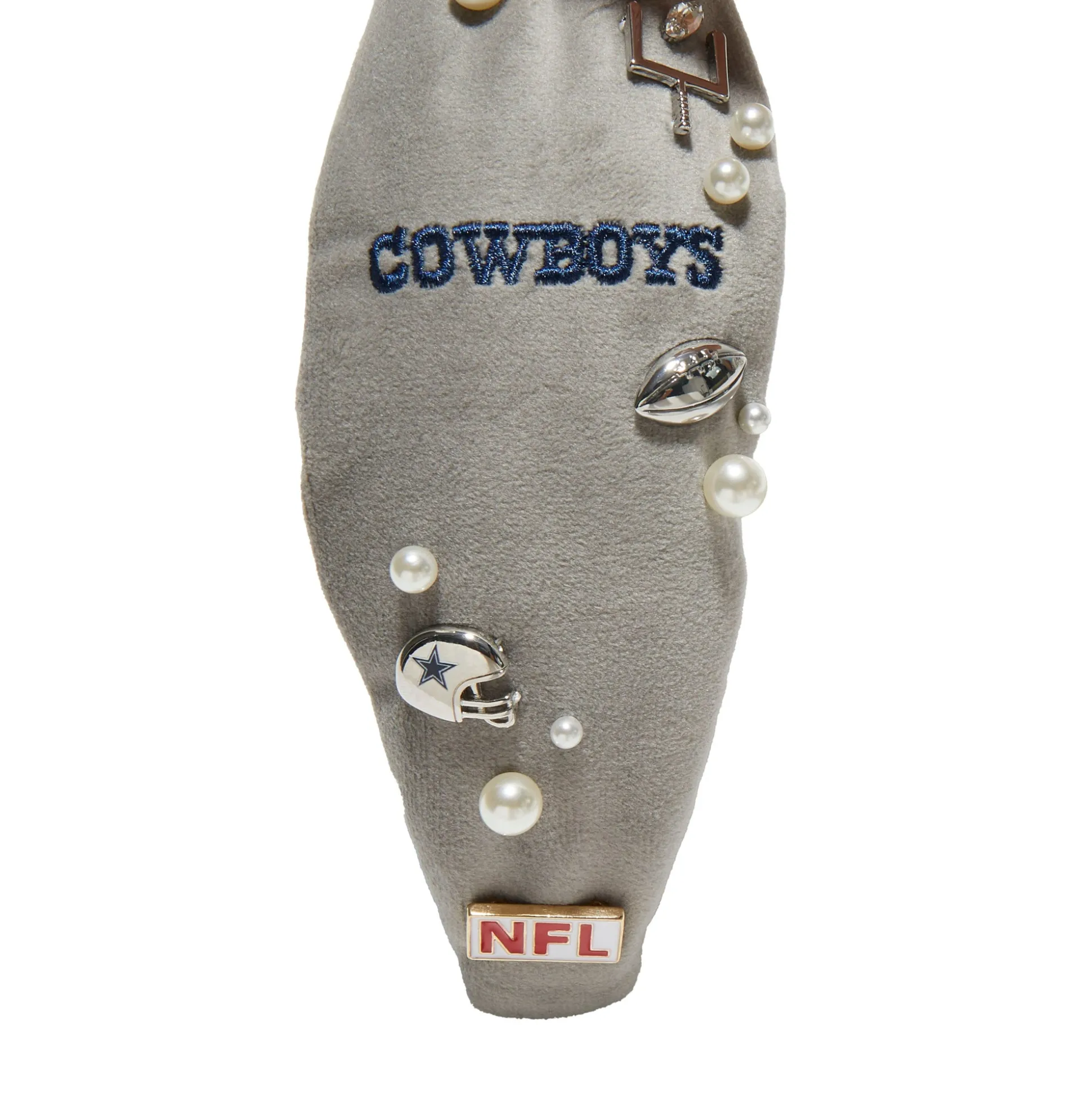 DALLAS COWBOYS LELE SADOUGHI X NFL GREY EMBELLISHED KNOTTED HEADBAND