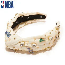 DALLAS MAVERICKS LELE SADOUGHI / NBA IVORY EMBELLISHED KNOTTED HEADBAND
