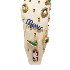DALLAS MAVERICKS LELE SADOUGHI / NBA IVORY EMBELLISHED KNOTTED HEADBAND