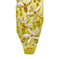 DANDELION KNOTTED PEARL FLORAL BROCADE HEADBAND