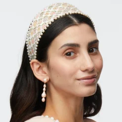 DAVALIA FLOWERS BRIGITTE LIBERTY PEARL TRIM HEADBAND